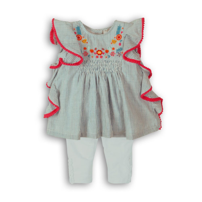 Kojenecký set dívčí - šatovka a legíny, Minoti, Parade 1, holka - 86/92 | 18-24m