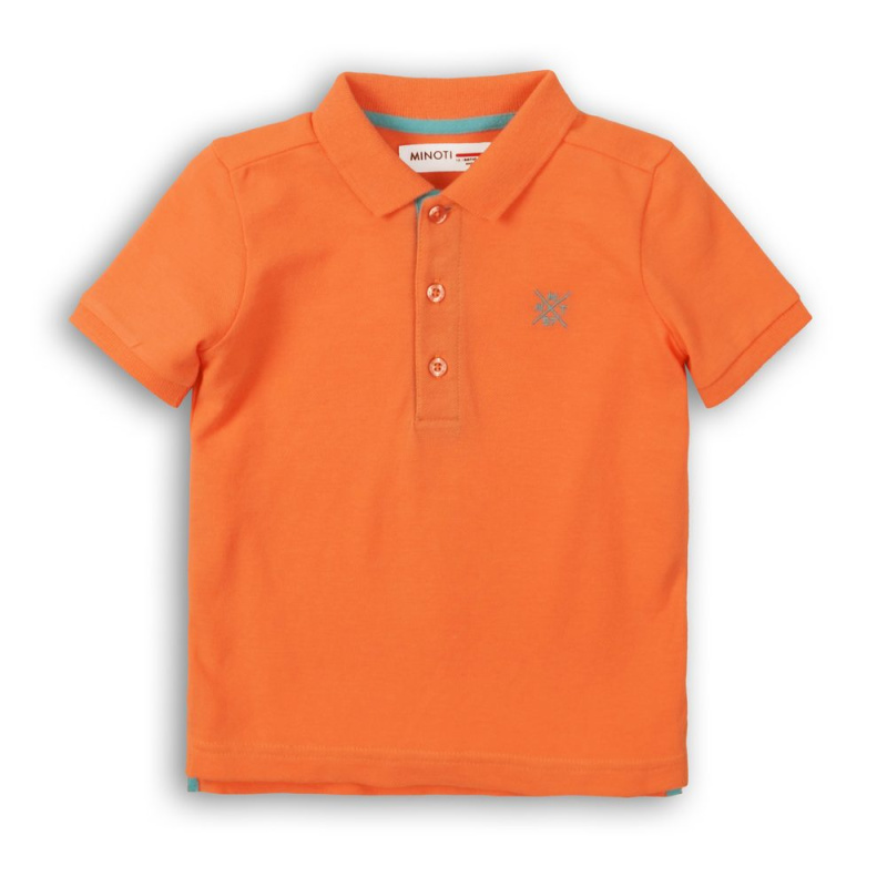 Tričko chlapecké Polo s krátkým rukávem, Minoti, 1POLO 6, oranžová - 80/86 | 12-18m