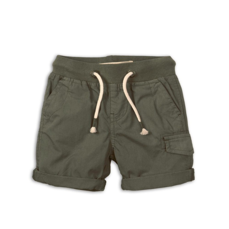 Kraťasy chlapecké bavlněné, Minoti, 1PSHORT 4, khaki - 80/86 | 12-18m