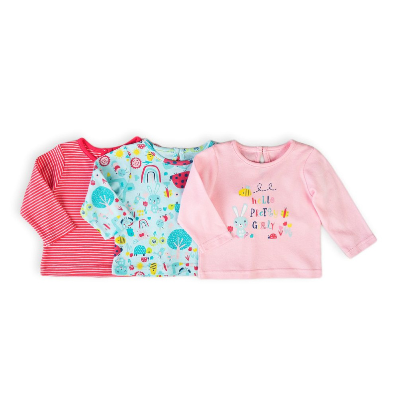 Tričko kojenecké s dlouhým rukávem 3pack, Minoti, Ladybug 4, holka - 68/74 | 6-9m