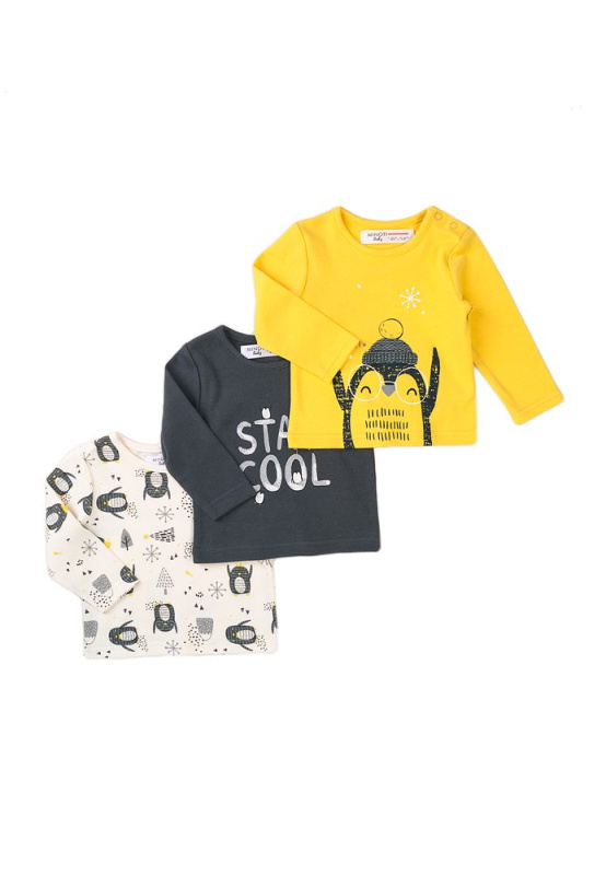 Tričko kojenecké 3pack, Minoti, Hug 8, kluk - 74/80 | 9-12m