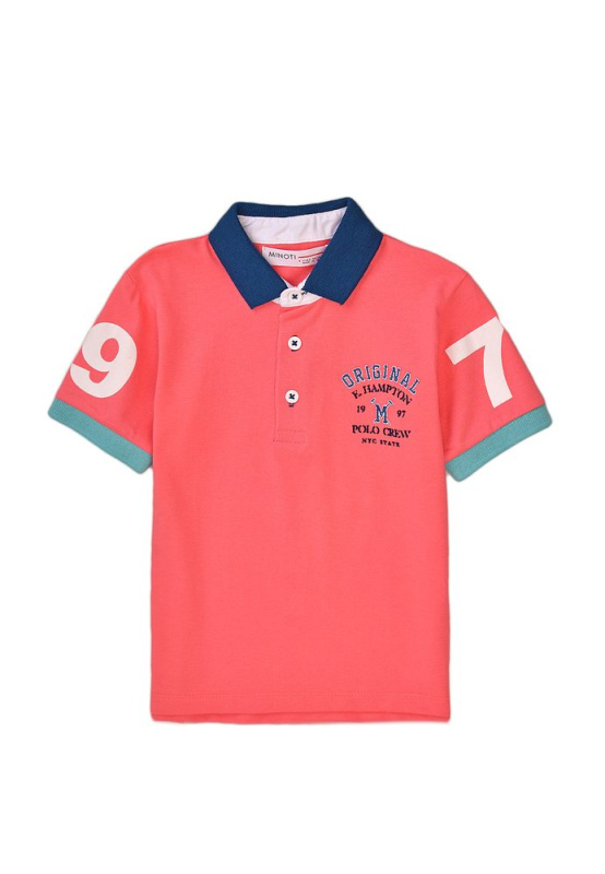 Tričko chlapecké Polo s krátkým rukávem, Minoti, Resort 4, růžová - 116/122 | 6/7let