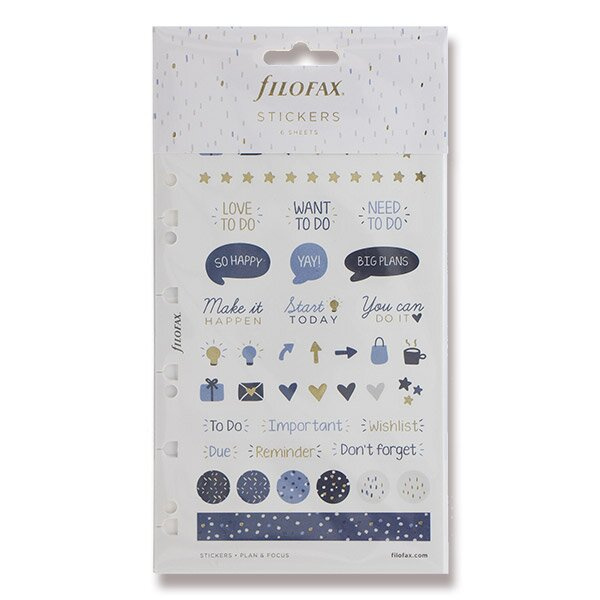 Samolepky Indigo náplň osobních/A5 diářů Filofax