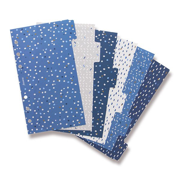 Rozřazovač Indigo 6 záložek náplň osobních A6 diářů Filofax