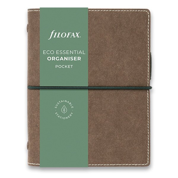 Kroužkový diář 2025 Filofax Eco Essentials kapesní - dark walnut