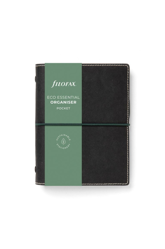 Kroužkový diář 2025 Filofax Eco Essentials kapesní - dark ebony