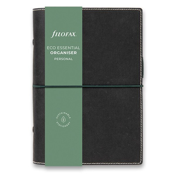 Kroužkový diář 2025 Filofax Eco Essentials osobní - dark ebony