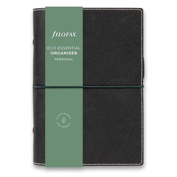 Kroužkový diář 2025 Filofax Eco Essentials osobní - dark ebony