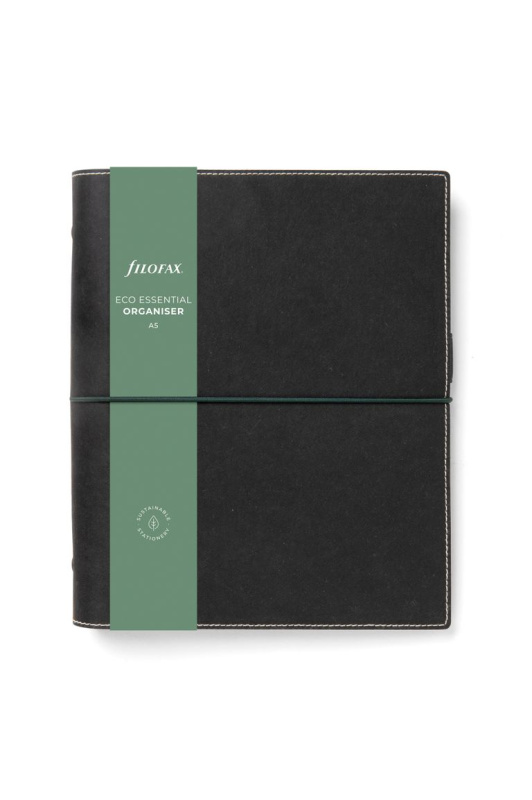 Kroužkový diář 2025 Filofax Eco Essentials A5 - dark ebony