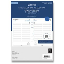 Denní kalendář 2025, den/1 strana náplň A5 diářů Filofax
