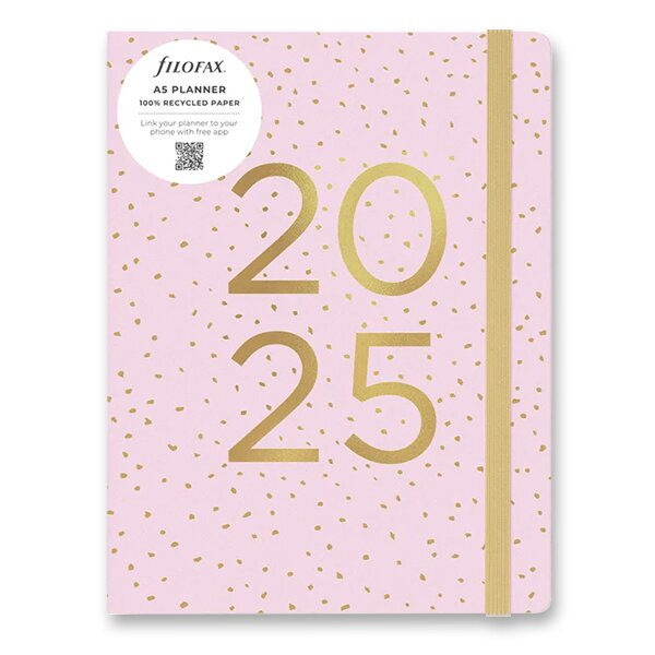 Diář Filofax Notebook Confetti A5 Rose Quartz