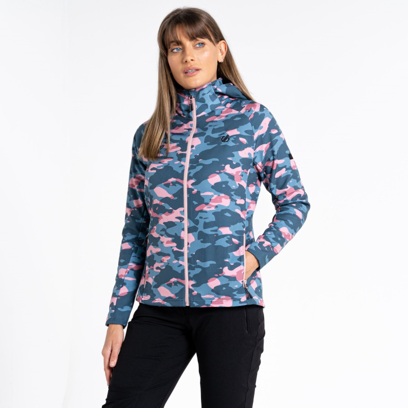 Dámská softshellová bunda dare2b far out modrošedá/růžová 34