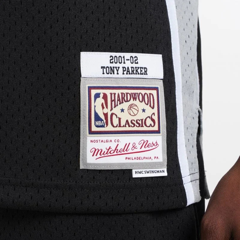 Mitchell & Ness San Antonio Spurs NBA Swingman Jersey Spurs 2001 Tony Parker M SMJYLG19018-SASBLCK01TPA pánské XXL