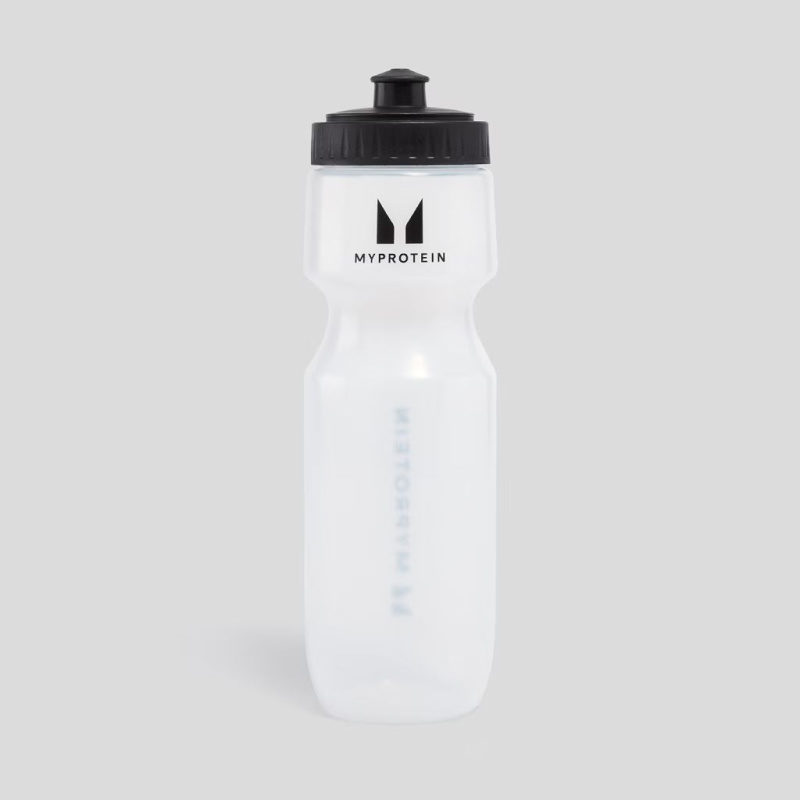 MyProtein Sportovní Láhev na vodu, Čirá/Černá, 650 ml