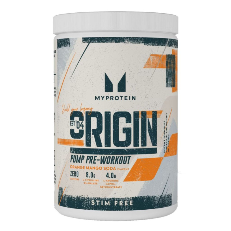 MyProtein Origin Stim-Free Pre-Workout 600 g - pomeranč/mango  