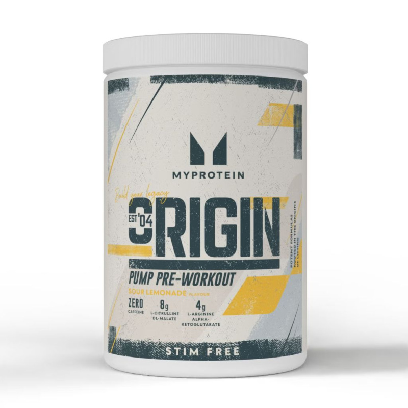 MyProtein Origin Pre-Workout Stim Free, 750 g Příchuť: Kyselá limonáda