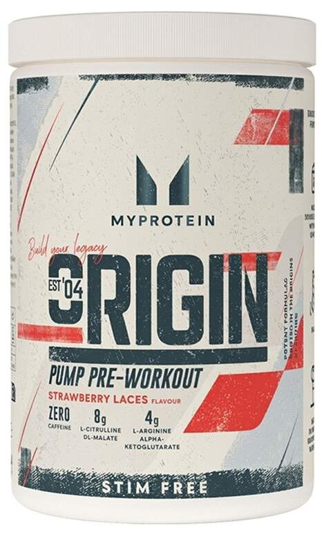 MyProtein Origin Pre-Workout Stim Free, 600 g Příchuť: Jahoda