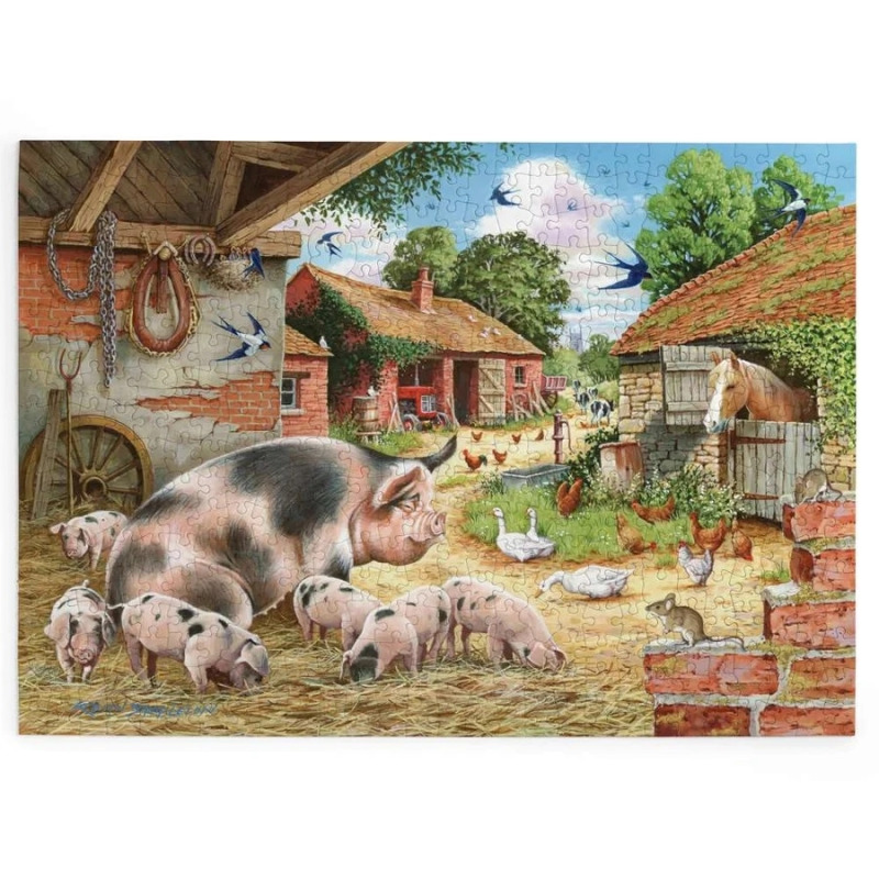 HOP Puzzle Prasátka na statku 500 velkých dílků