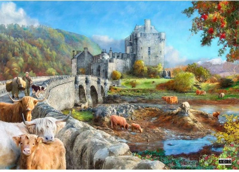 Puzzle Ráno na Skotské Vysočině 1000 dílků