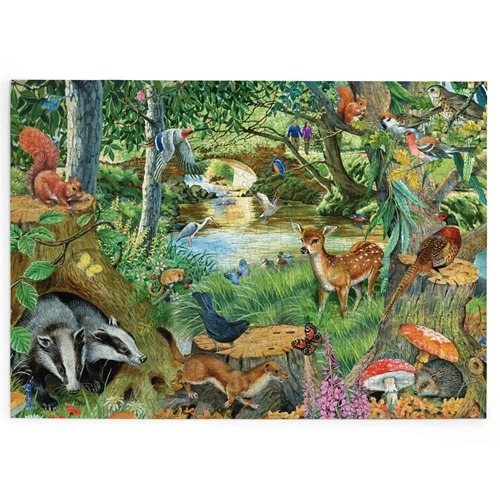 HOP Puzzle Lesní zvířátka u řeky 500 velkých dílků