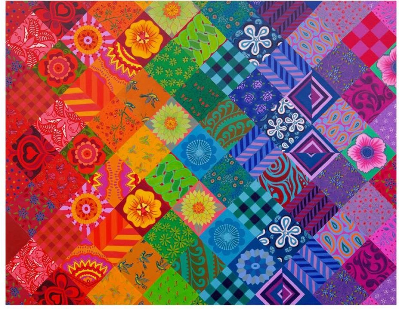 Puzzle Patchworková duha 1000 dílků