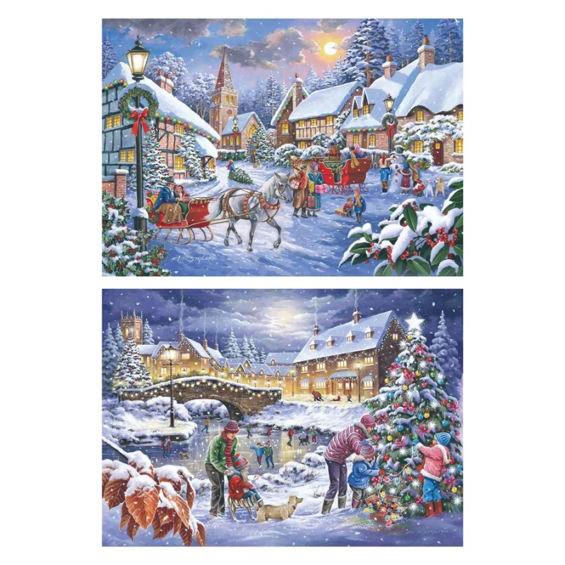 HOP Puzzle Vánoce se blíží 2x500 velkých dílků