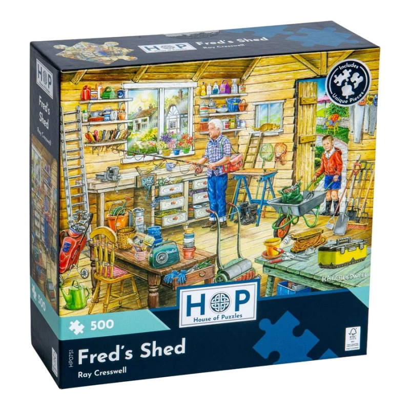 HOP Puzzle Fredova kůlna 500 dílků