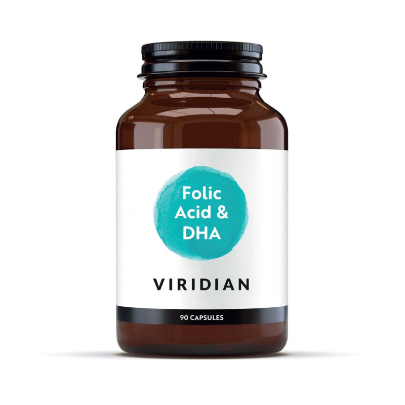 Viridian Folic Acid with DHA 90 kapslí 