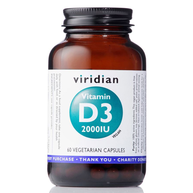 Viridian Nutrition Viridian Vitamin D3 2000IU 60 kapslí