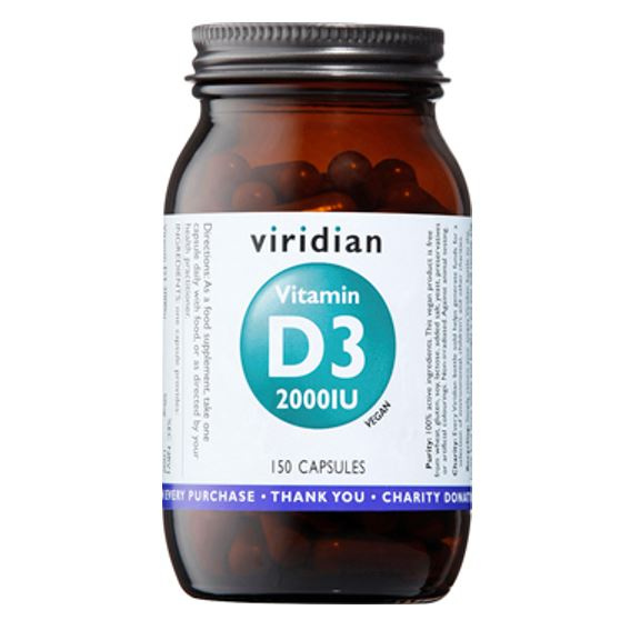 Viridian Nutrition Viridian Vitamin D3 2000IU 150 kapslí