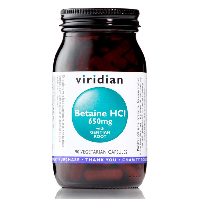 Viridian Betaine HCL, 90 kapslí