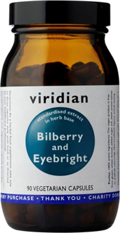 Viridian Nutrition Bilberry and Eyebright 90 kapslí (Borůvka a Světlík lékařský pro kondici zraku)