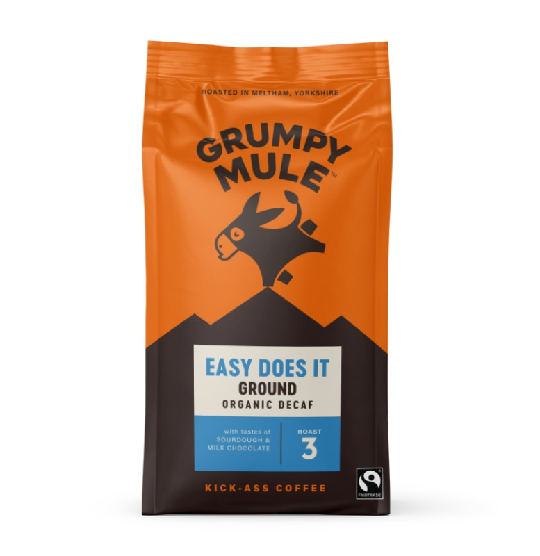 Grumpy Mule BIO Mletá káva bez kofeinu Arabica SCA 83