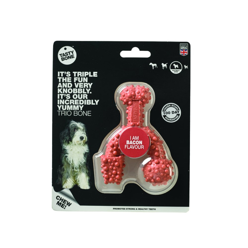 Tasty Bone Kostička nylonová trio pro malé psy - Slanina