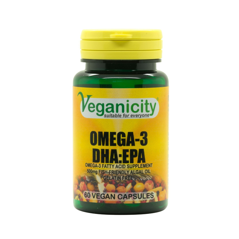 Veganicity OMEGA-3 DHA:EPA 500 mg olej z mořských řas 60 kapslí