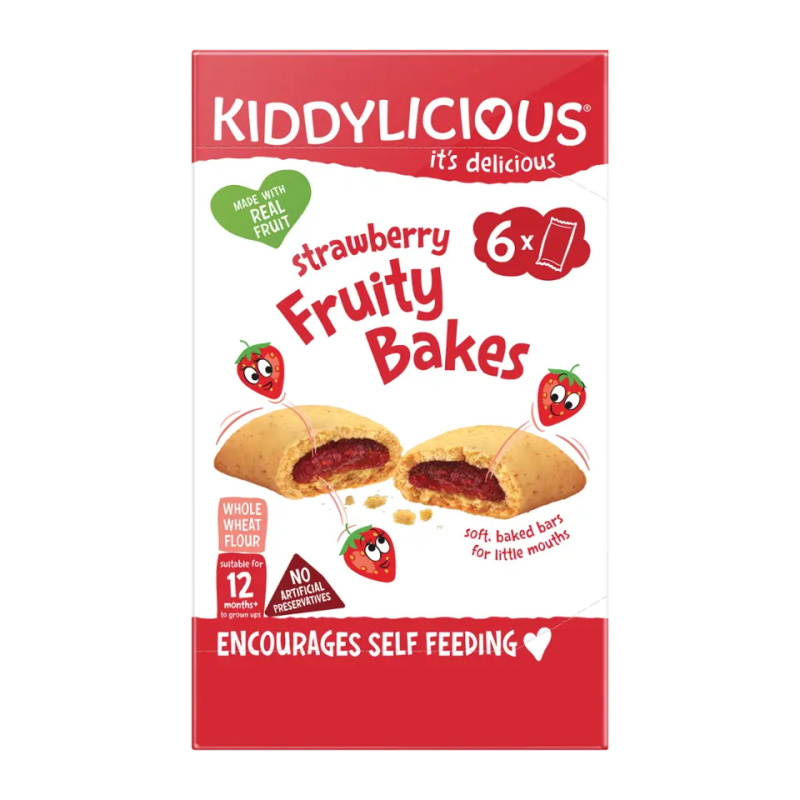 Kiddylicious Ovocné koláčky jahodové, 6x22g
