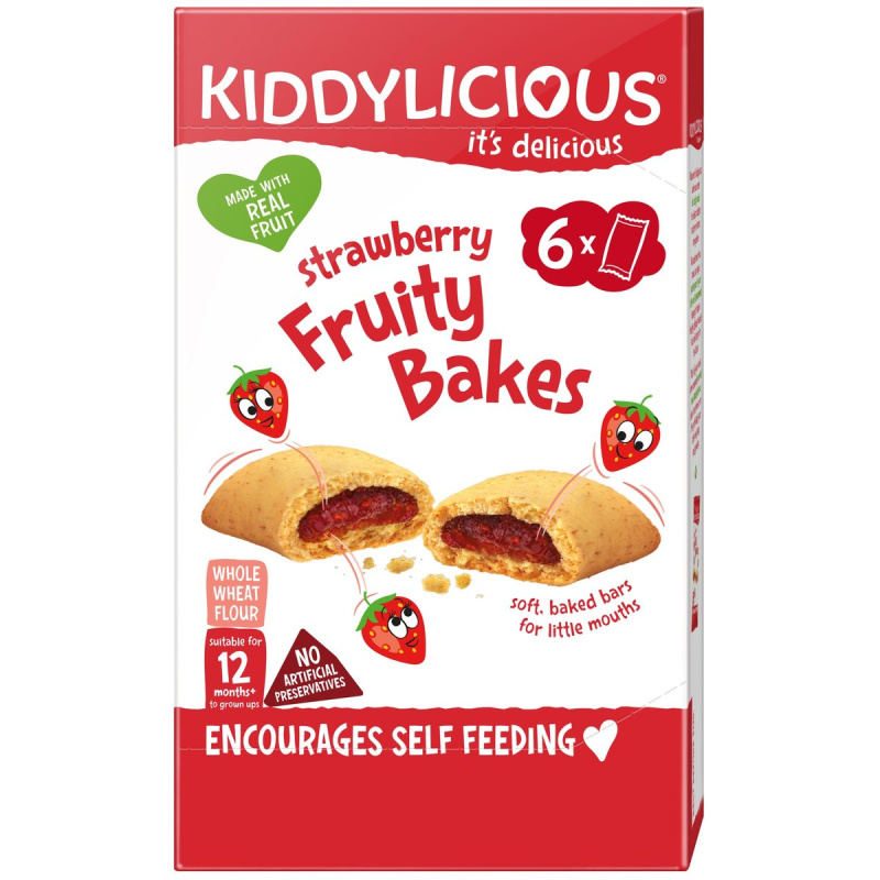 Kiddylicious Ovocné koláčky jahodové, 6x22g