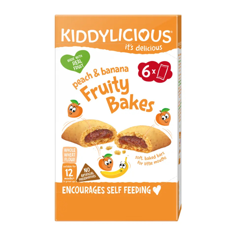 Kiddylicious Ovocné koláčky broskvovo-banánové, 6x22g