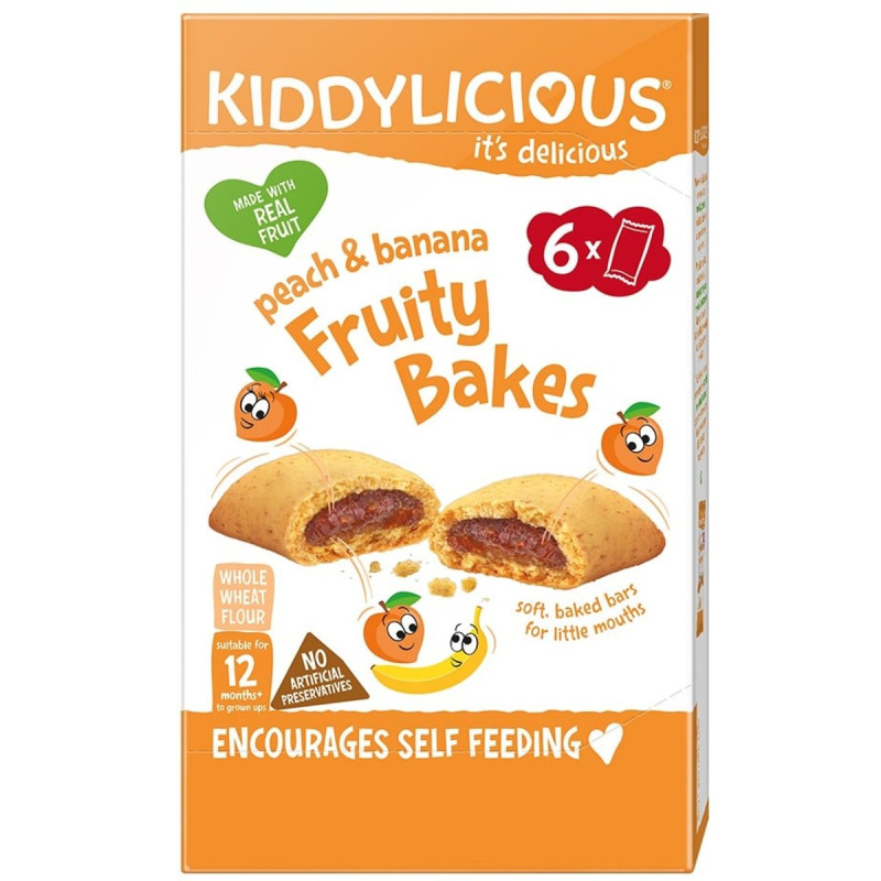 Kiddylicious Ovocné koláčky broskvovo-banánové, 6x22g