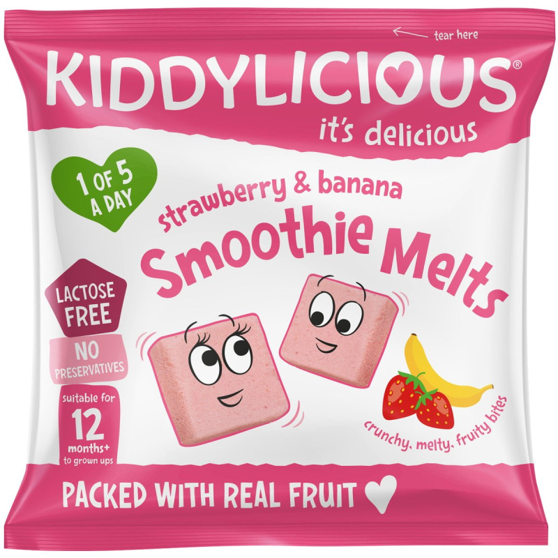 Kiddylicious Ovocné polštářky jahody a banán
