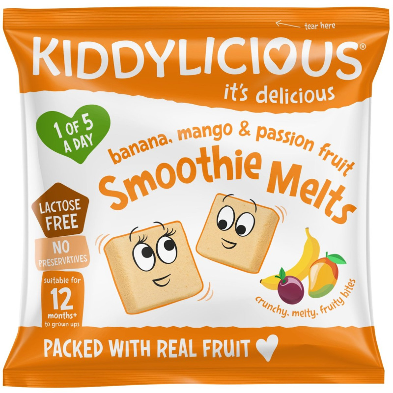 Kiddylicious Ovocné polštářky z banánu, manga a marakuji