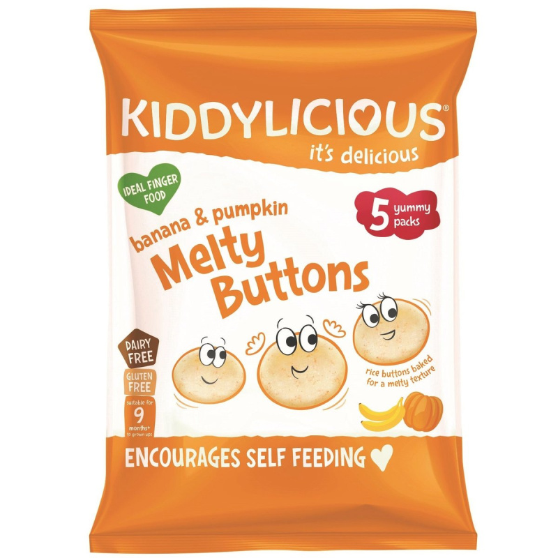 Kiddylicious Ovocno-zeleninové knoflíčky banán s dýní, 5x6g
