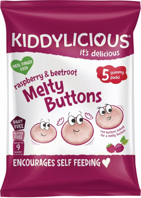 Kiddylicious Ovocno-zeleninové knoflíčky malina s řepou, 5x6g