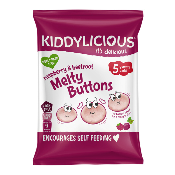 Kiddylicious Ovocno-zeleninové knoflíčky malina s řepou, 5x6g