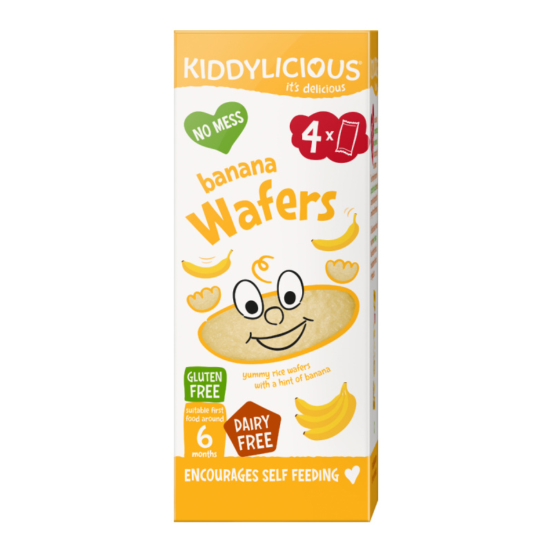 Kiddylicious Ovocné oplatky mini banánové, 4x4g