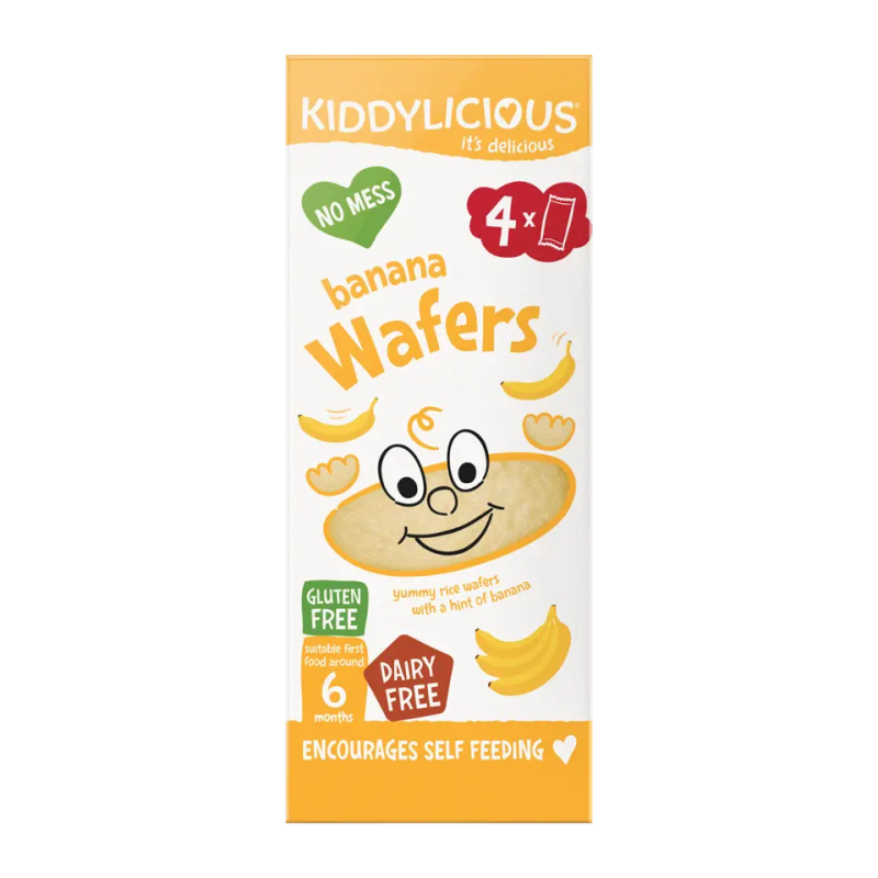 Kiddylicious Ovocné oplatky mini banánové, 4x4g