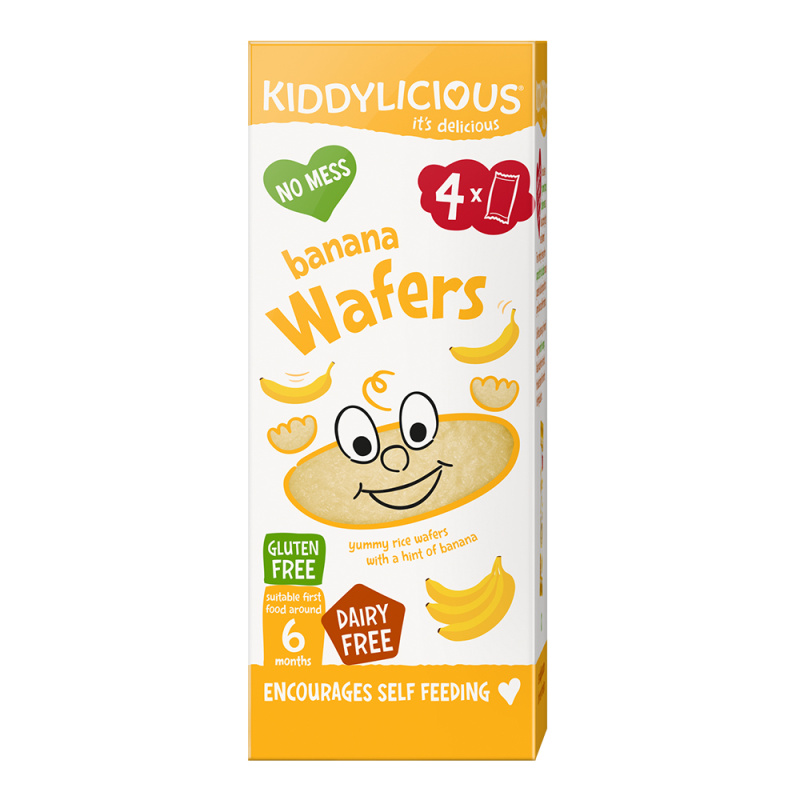 Kiddylicious Ovocné oplatky mini banánové, 4x4g