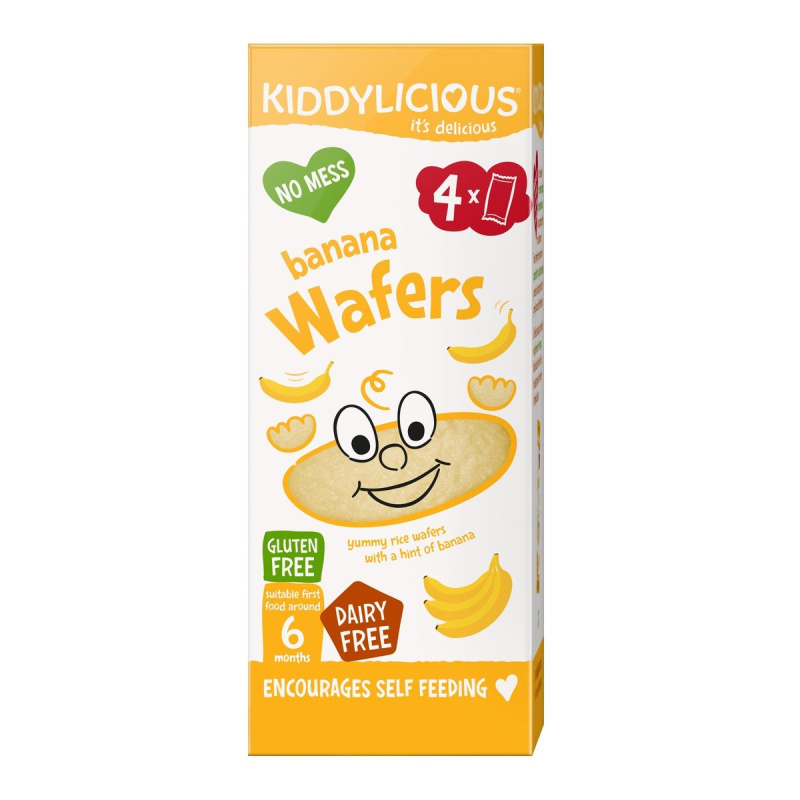 Kiddylicious Ovocné oplatky mini banánové, 4x4g