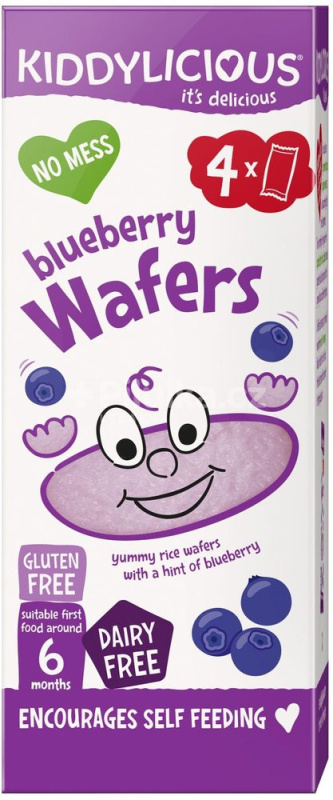 Kiddylicious Ovocné oplatky mini borůvkové, 4x4g