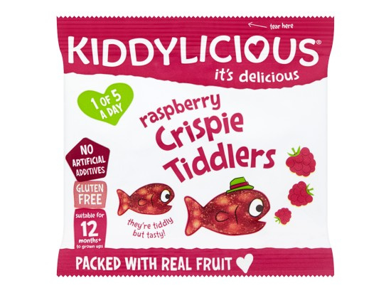 Kiddylicious Křupavý rýžové rybičky malinové, 12g